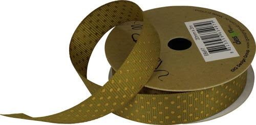 Ribbon Roll Fabric 20MMX3M GOLD SPOTS 1pc