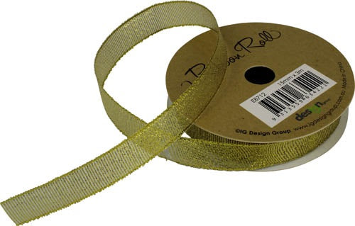 Ribbon Roll 15MMX3M Metallic GOLD 1pc