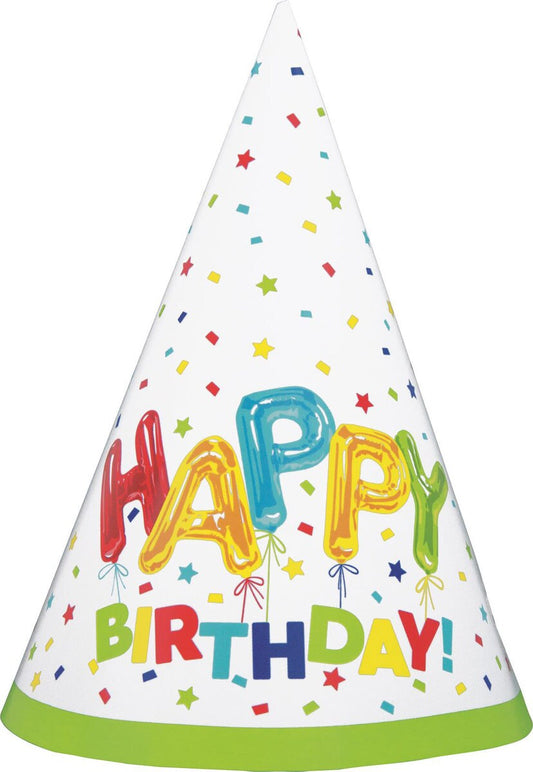 Happy Balloon 8 Party Hats