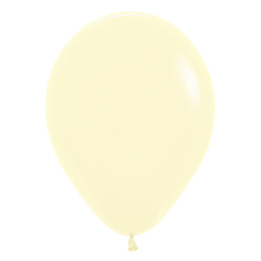 Pastel Matte Yellow Latex Balloons Sempertex 30cm, 50PK