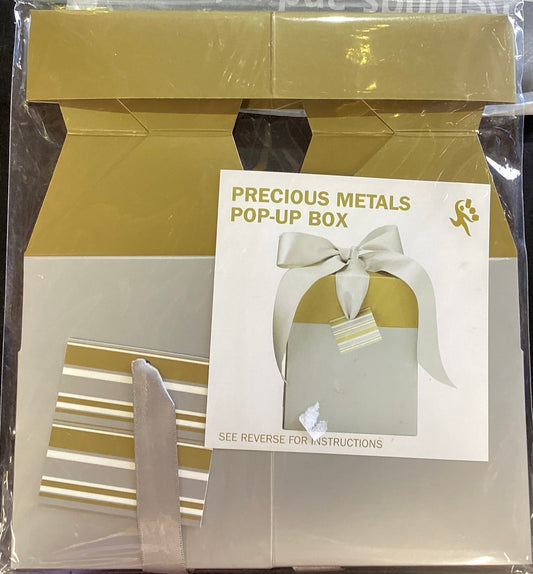 Small Pop up box gold and silver 4"