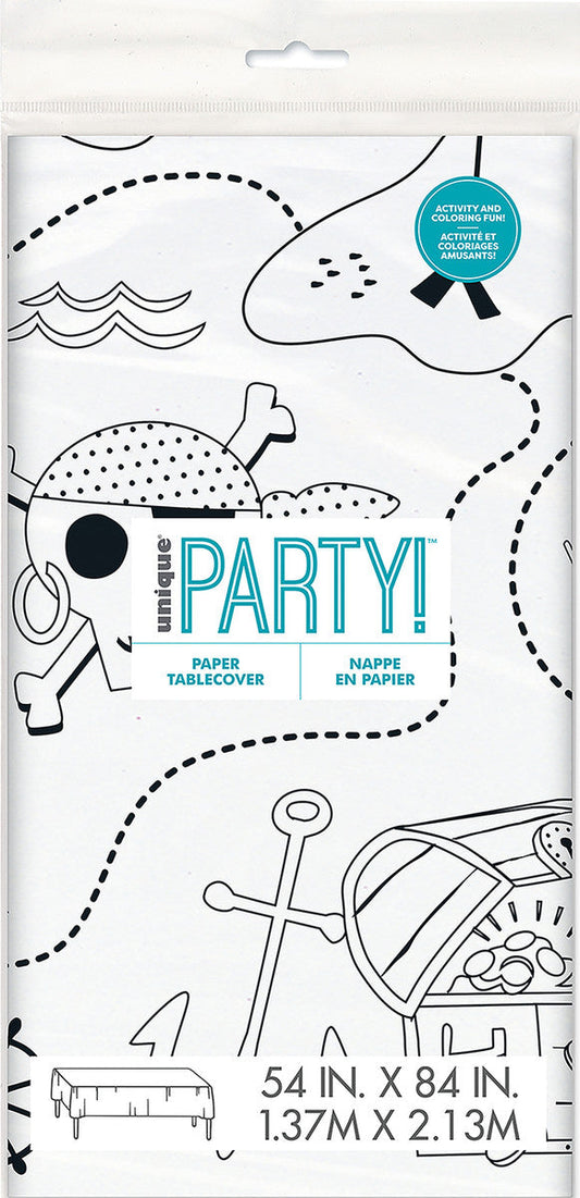 AHOY PIRATE PAPER Printed Tablecover 137cm X 213cm (54" X 84")