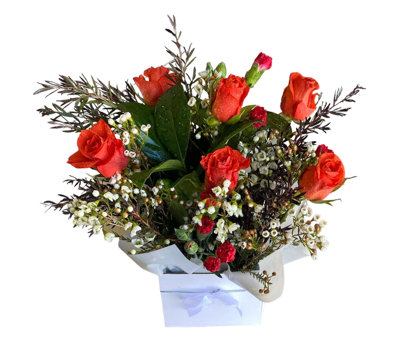 Orange Flower Posy in Box