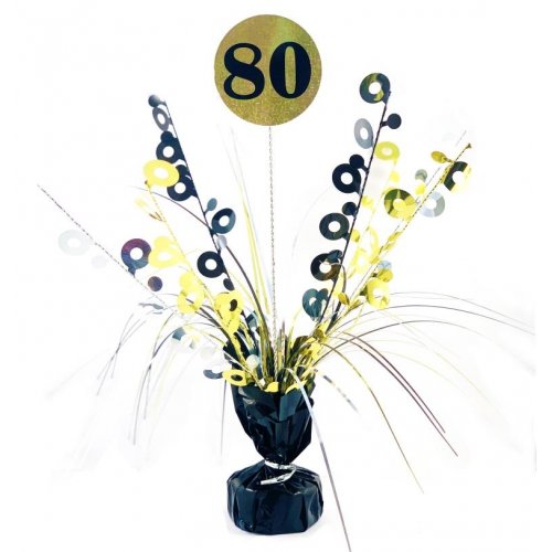 80 Black & Gold Centerpiece Weight 165gm 1PC NIS Packaging & Party Supply