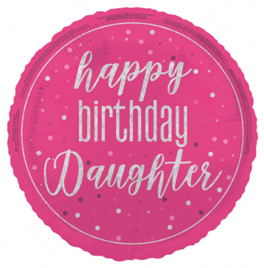 Pink "Happy Birthday Daughter" 45cm (18") Foil Balloon