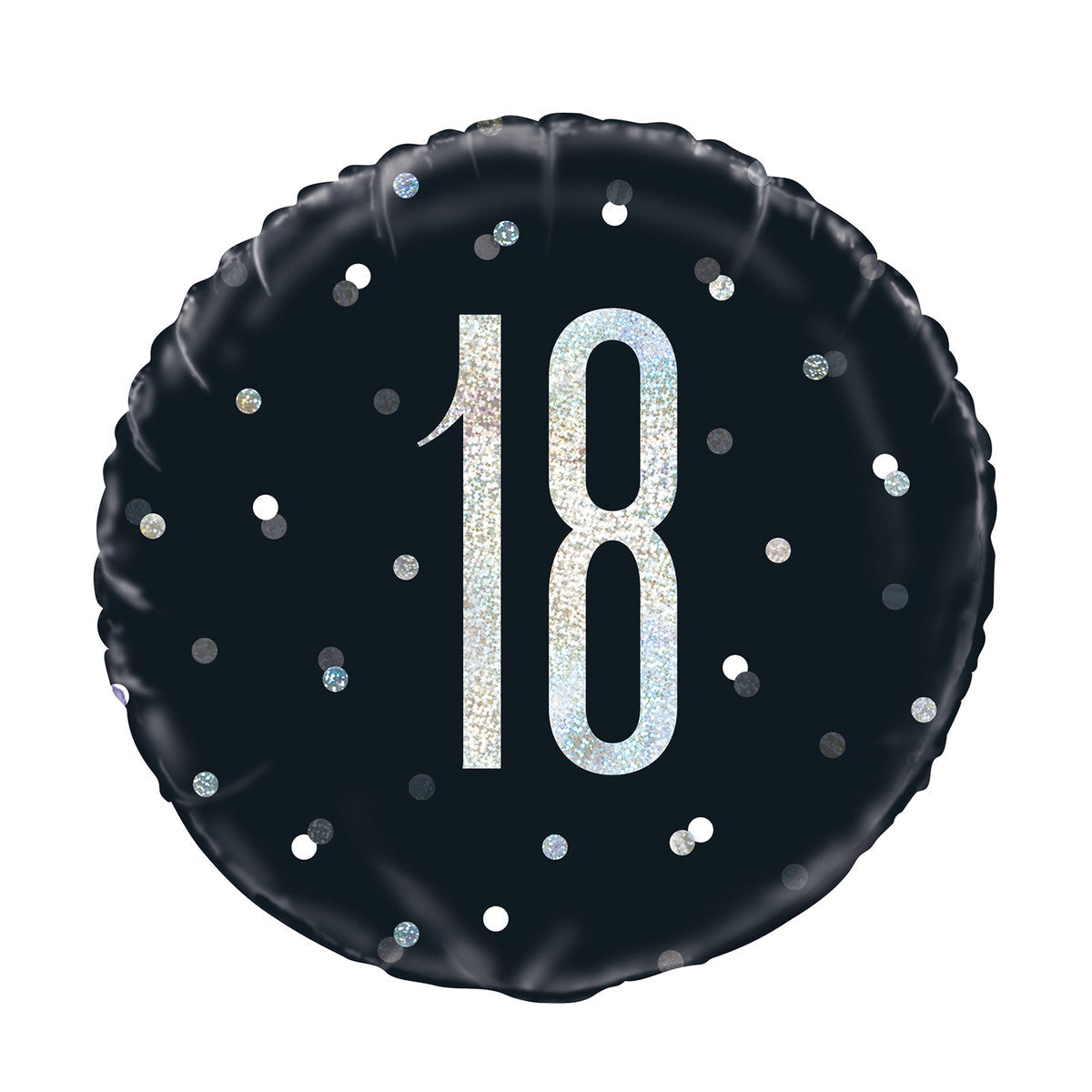 BLACK AND SILVER "18" 45CM (18") FOIL PRISMATIC BALLOON