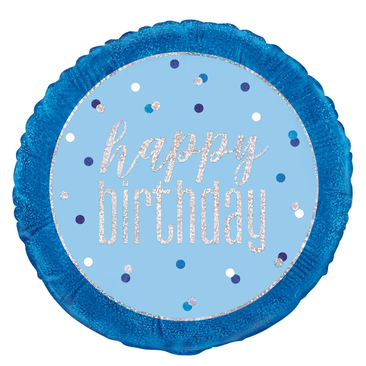 BLUE "HAPPY BIRTHDAY" 45CM (18") Foil Prismatic Balloon 1pc