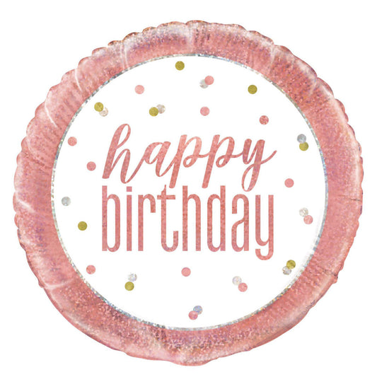 ROSE GOLD "HAPPY BIRTHDAY" 45CM (18") Foil Balloon  1pc