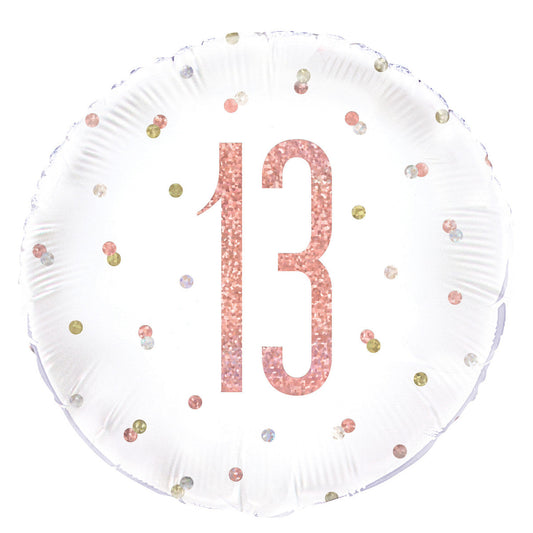 ROSE GOLD "13" 45CM (18") Foil Balloon 1pc
