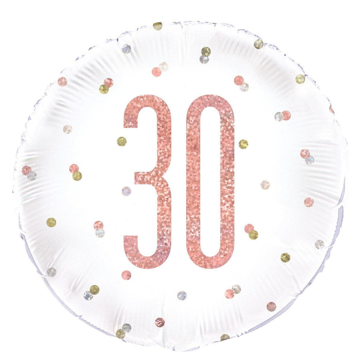 Rose Gold "30" 45cm (18") Foil Prismatic Balloon