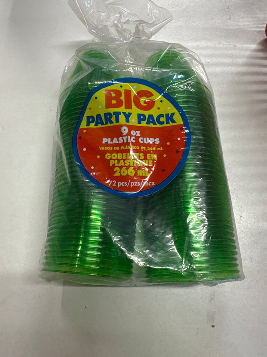 Green plastic cups 266 ml 72 pk
