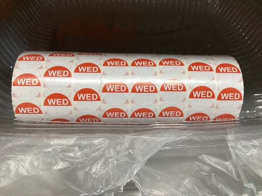 Lable /1000 per roll - Wed Round