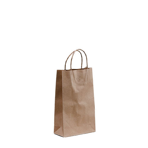 Brown Kraft Flat Handle Bags (265L × 160W × 70 mm) 50pk