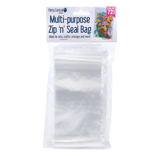 Bag Resealable 14.8cm x 7.9cm 72pk NIS Packaging & Party Supply