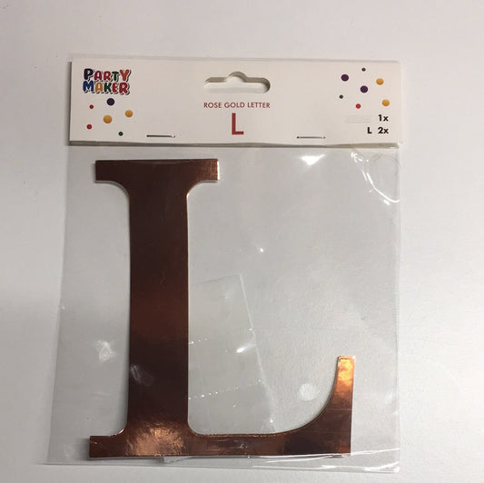 Buy Balloon box rose gold letter L at NIS Packaging & Party Supply Brisbane, Logan, Gold Coast, Sydney, Melbourne, Australia