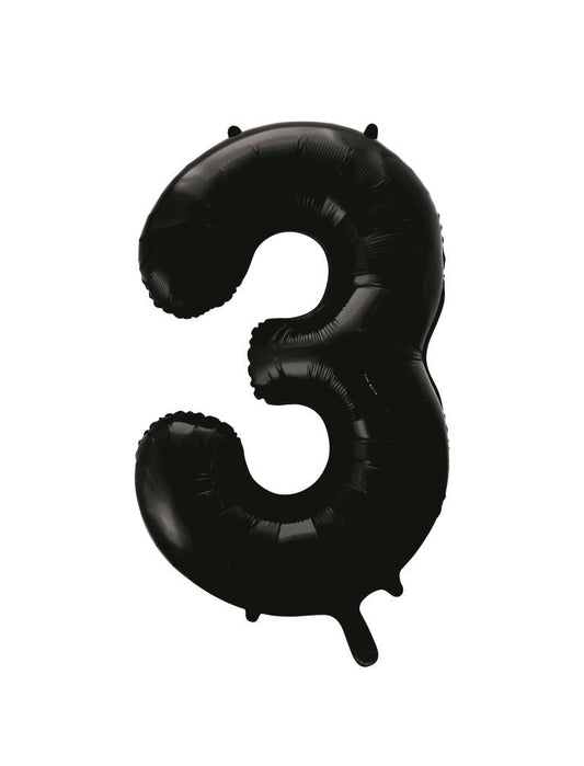 Buy Black Splash Foil Balloon Number # 3 (34inch) at NIS Packaging & Party Supply Brisbane, Logan, Gold Coast, Sydney, Melbourne, Australia