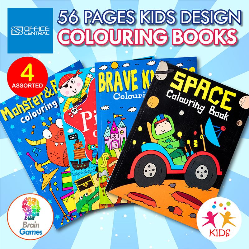 Book Coloring Boys Design 270mm x 197mm 56pg NIS Packaging & Party Supply