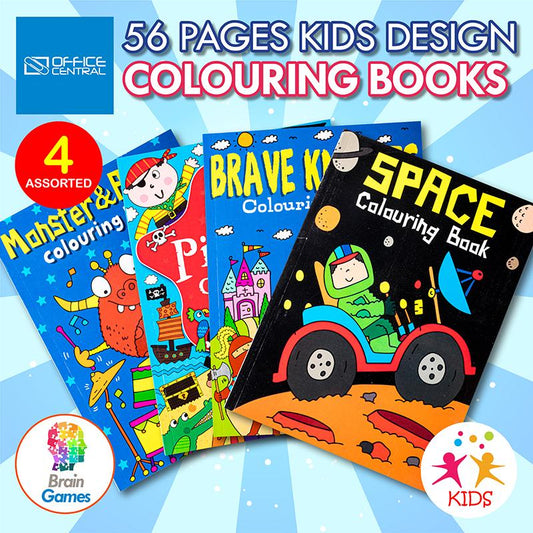 Book Coloring Boys Design 270mm x 197mm 56pg NIS Packaging & Party Supply