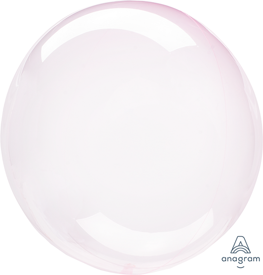 Crystal Clear Light Pink Round Balloon 1pc NIS Packaging & Party Supply