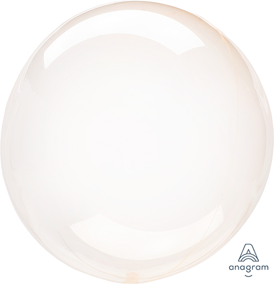 Crystal Clear Orange Round Balloon 1pc NIS Packaging & Party Supply
