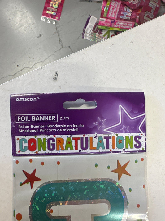 Foil Banner Congratulations 2.7 m