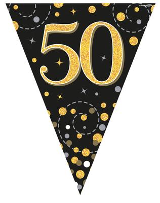 Buy FLAG BUNTING SPARK FIZZ BLK 50 at NIS Packaging & Party Supply Brisbane, Logan, Gold Coast, Sydney, Melbourne, Australia