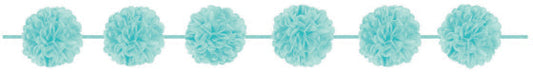 FLUFFY GARLAND - ROBIN'S-EGG BLUE 12 feet 2 garlands NIS Packaging & Party Supply