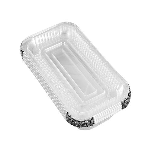 FOIL TRAY LGE W/ PLASTIC LID 20X11X5CM 10PK NIS Packaging & Party Supply