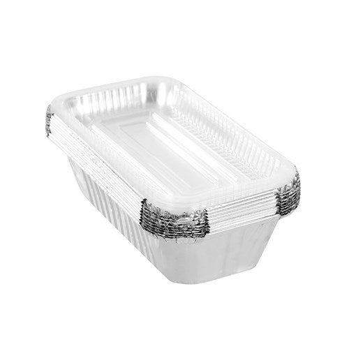 FOIL TRAY LGE W/ PLASTIC LID 20X11X5CM 10PK NIS Packaging & Party Supply