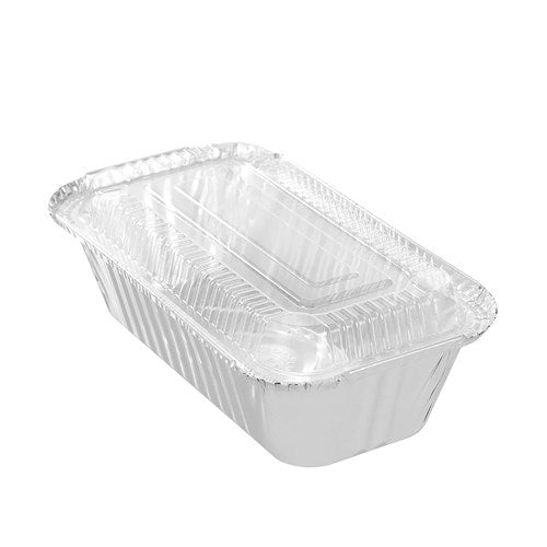 FOIL TRAY LGE W/ PLASTIC LID 20X11X5CM 10PK NIS Packaging & Party Supply