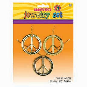 Feeling Groovy Peace Jewelry Set NIS Packaging & Party Supply