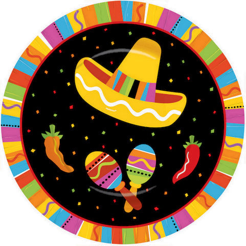 Fiesta Fun 17cm Round Plates NIS Packaging & Party Supply
