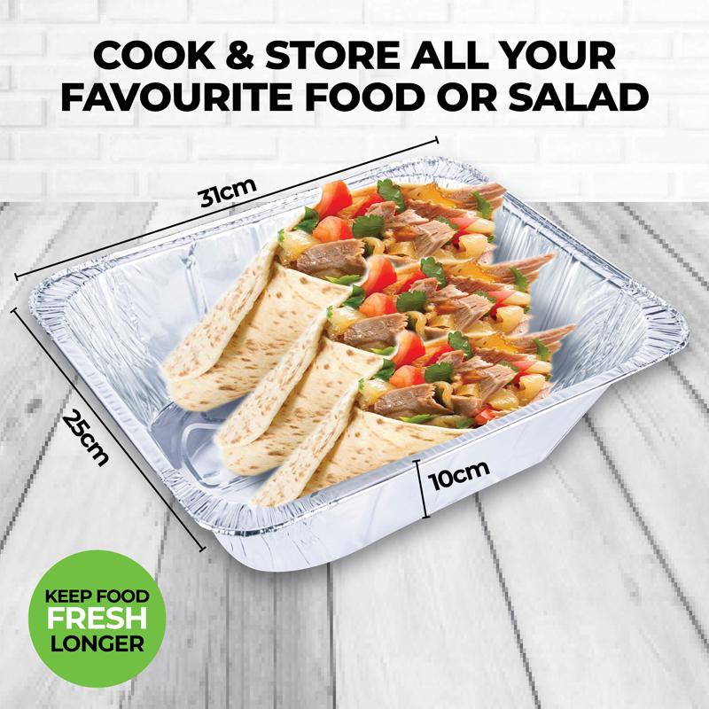 Foil Tray Deep 31.5cm x 25.5cm x 10.2cm NIS Packaging & Party Supply