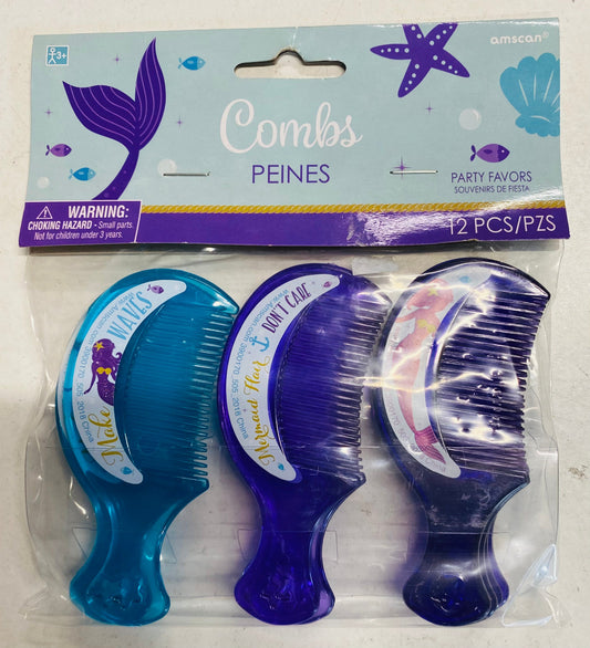 Mermaid Combs Kids party Favour 12pcs