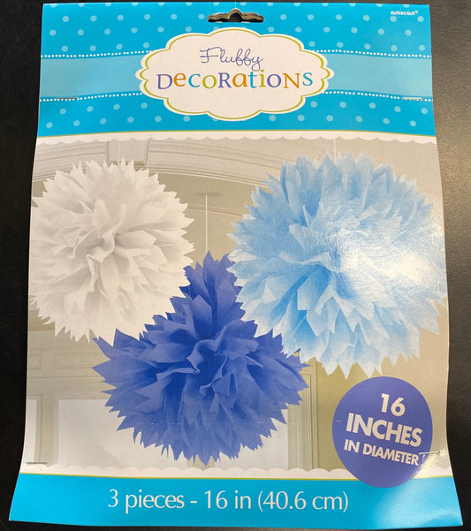 Fluffy Decoration - Multicolour 3pk
