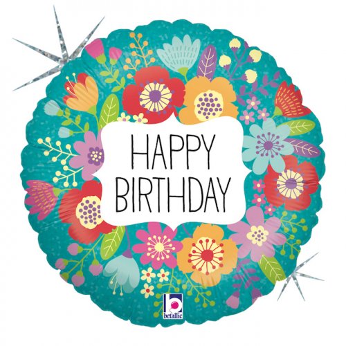 Wildflower Birthday Holographic 18Inch 45cm 1pc