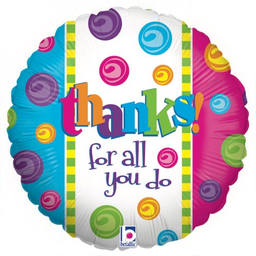 Thanks Marbles 18inch Round Foil Balloon 45cm 1pc