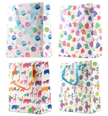 GIFTBAG MED ANIMALS/FOIL NIS Packaging & Party Supply