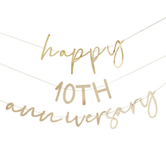 GOLD BUNTING CUSTOMISABLE YEAR ANNIVERSARY NIS Traders