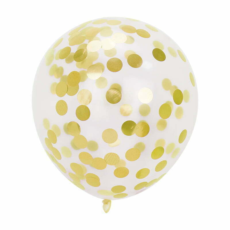 Gold Confetti Balloons 30cm (Pack of 5) NIS Traders