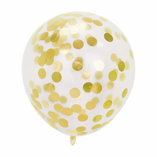Gold Confetti Balloons 30cm (Pack of 5) NIS Traders