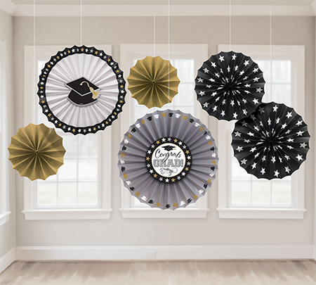 Graduation Paper Fan Decorations Congrats Grad NIS Traders