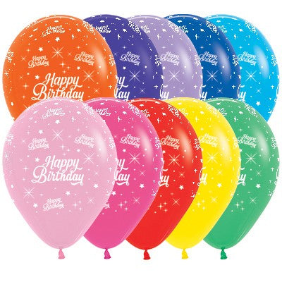 Happy Birthday Twinkling Stars Fashion Assorted 30cm 25PK NIS Traders