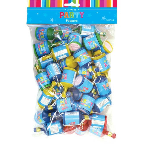 Kids Party Poppers 50PK NIS Traders