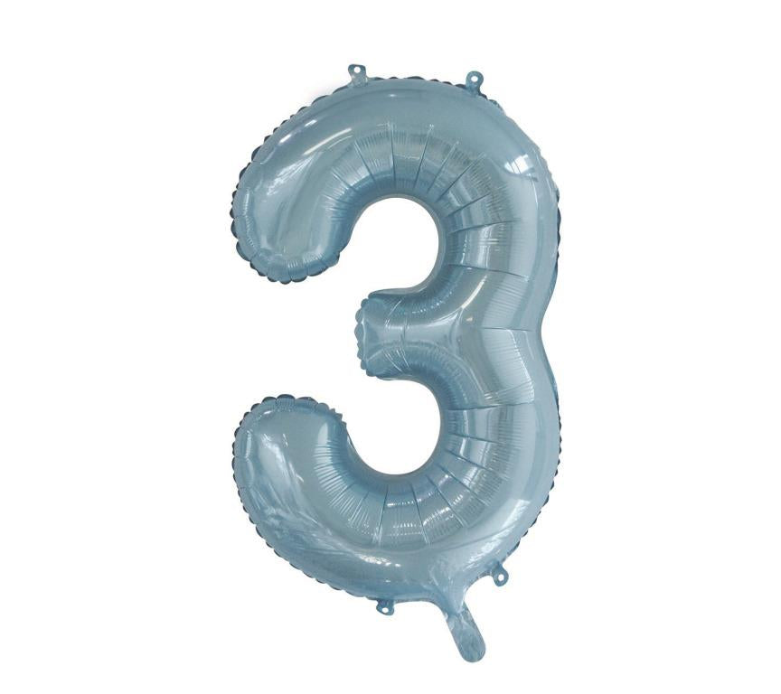 Buy Light Blue Foil Balloon Number #3 (34inch) at NIS Packaging & Party Supply Brisbane, Logan, Gold Coast, Sydney, Melbourne, Australia