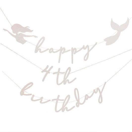 MERMAID BUNTING HAPPY BIRTHDAY WITH MERMAID & SHELLS NIS Traders