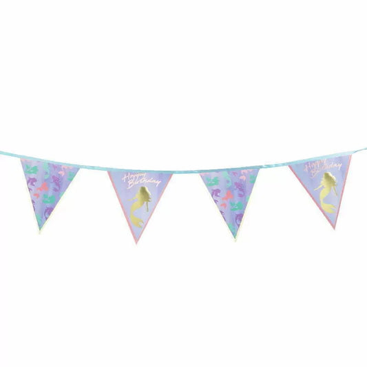 MERMAID Happy Birthday Bunting 3ms Flag size: 16*18cm NIS Traders