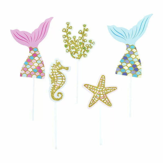MERMAID PICKS Cake Toppers 5 pk NIS Traders