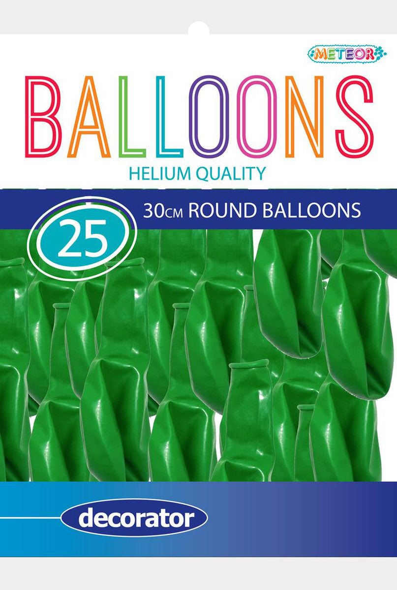 DEEP LIME GREEN - 30CM (12") DECORATOR Balloons 25pk