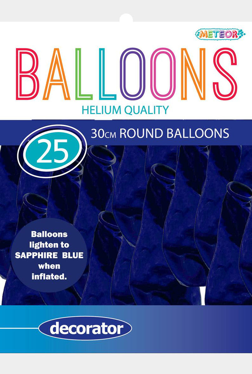 SAPPHIRE BLUE - 25 X 30CM (12") Latex BALLOONS